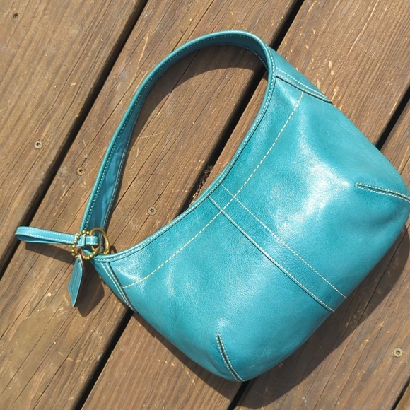 Rare Gorgeous Turquoise Vintage Coach Ergo Hobo Y2K 10739 - Picture 1 of 9